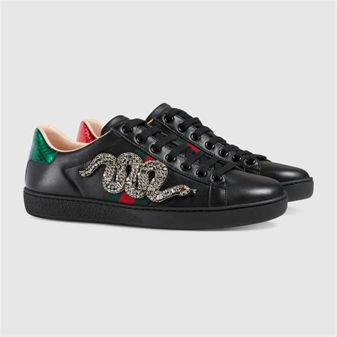 womens black gucci sneakers|Gucci ace embroidered sneakers.